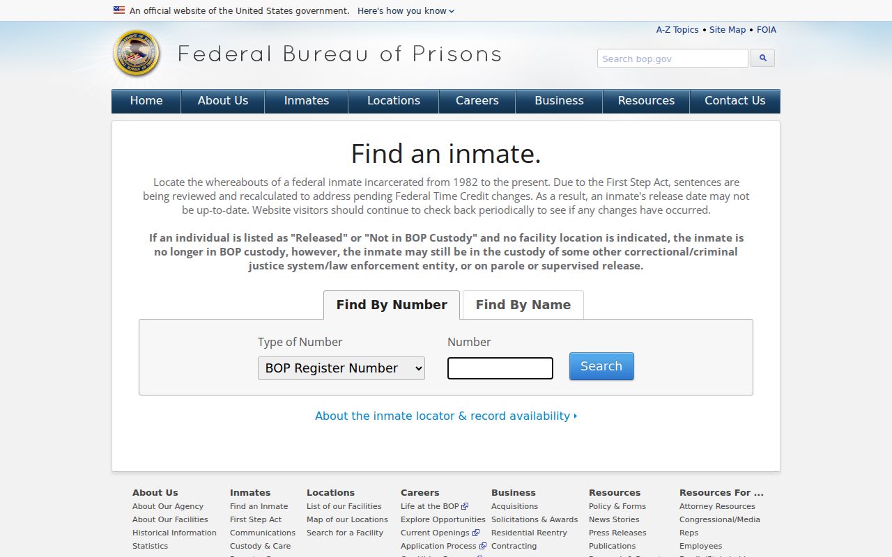 Bradford criminal history federal inmate locator