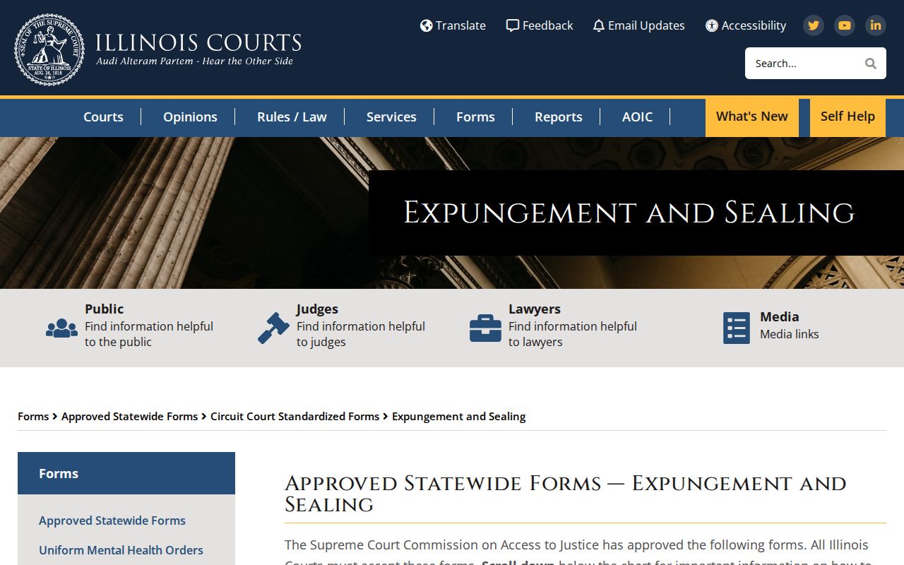 Illinois forms affecting Stark County criminal court records