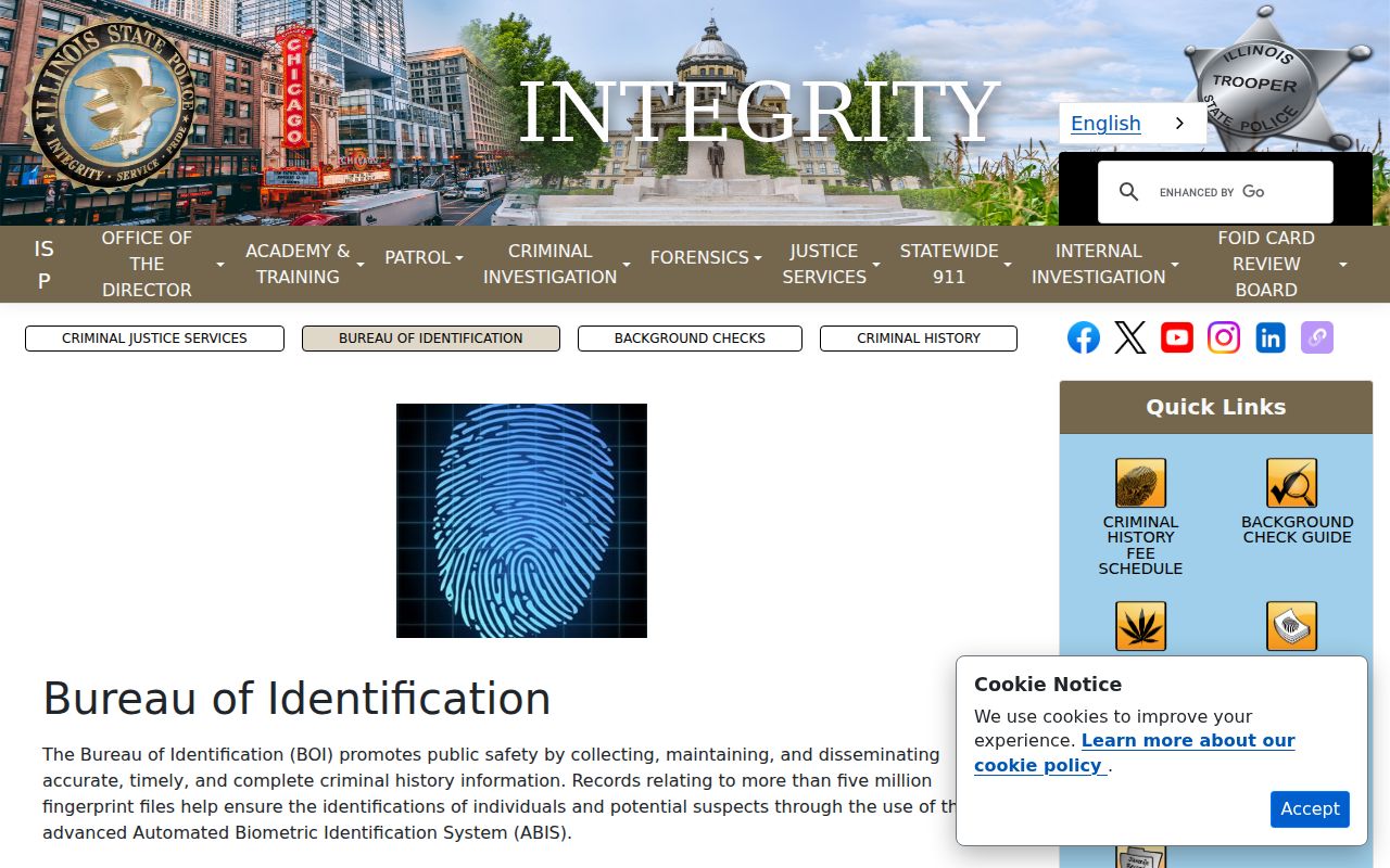 Illinois repository for Stark County criminal history review
